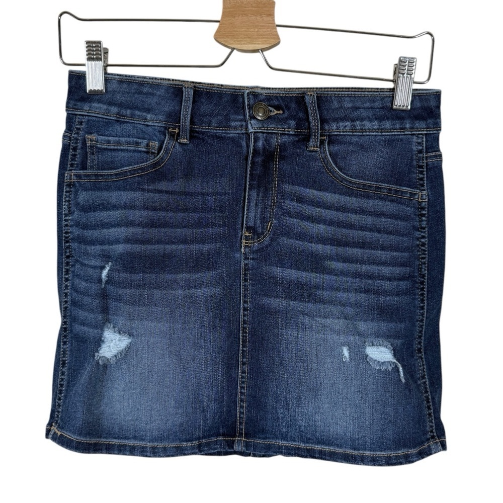 SO Destructed Denim Skirt Girls 14 Plus Size